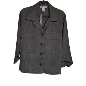 NWT Olivia & Martin Jacket/Shirt Women’s Large L Gray with Pockets Women's Large